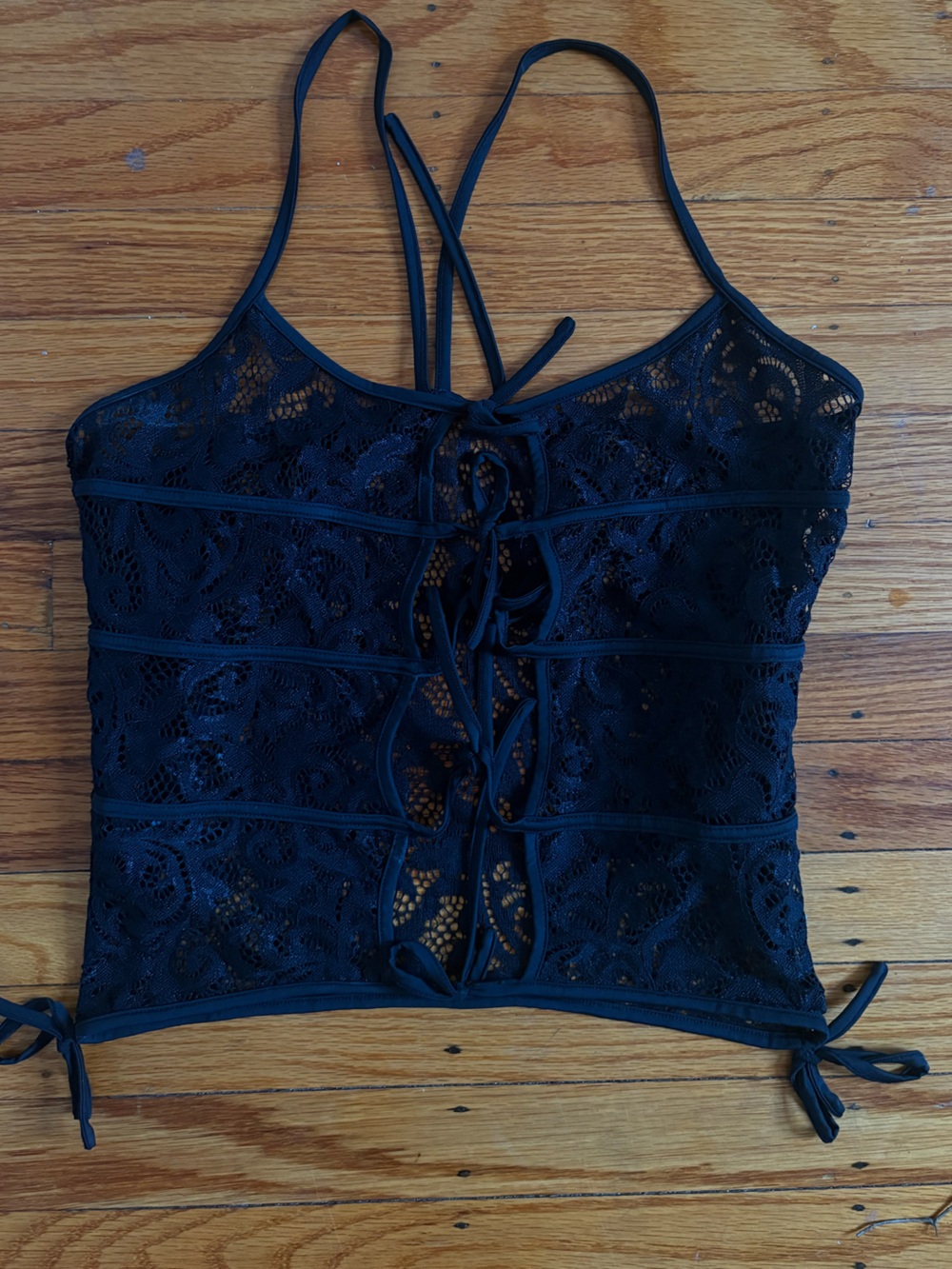 I.AM.GIA Black Lace Strappy Camisole